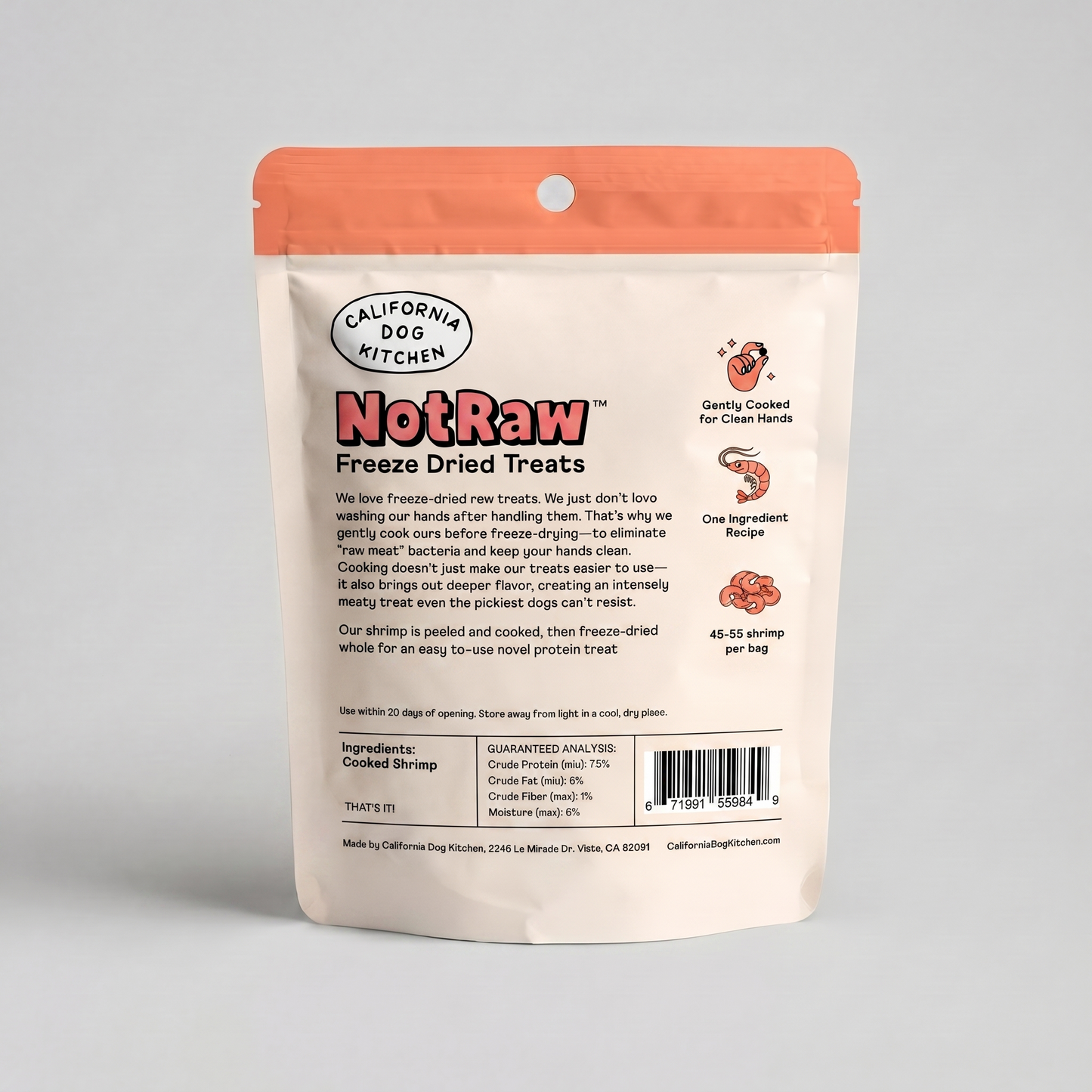 Wholesale - Freeze Dried Treats - Whole Shrimp Wholesale California Dog Kitchen